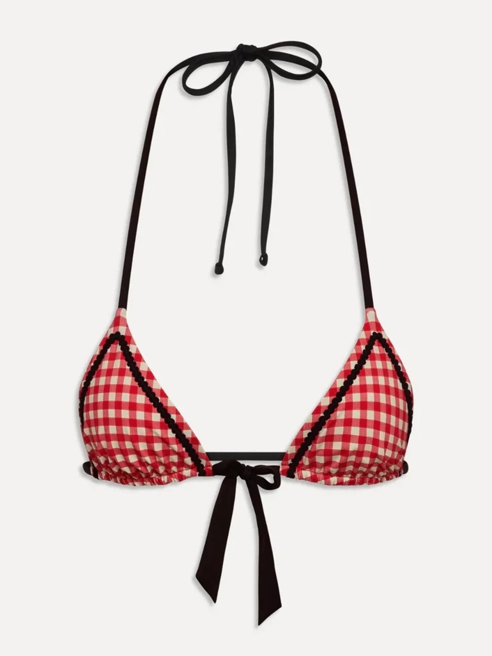 Frankie's Bikinis Coastal micro triangle bikini top in cherry picnic